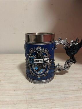 Ravenclaw Blue Decorative Tankard Mug with Raven Handle